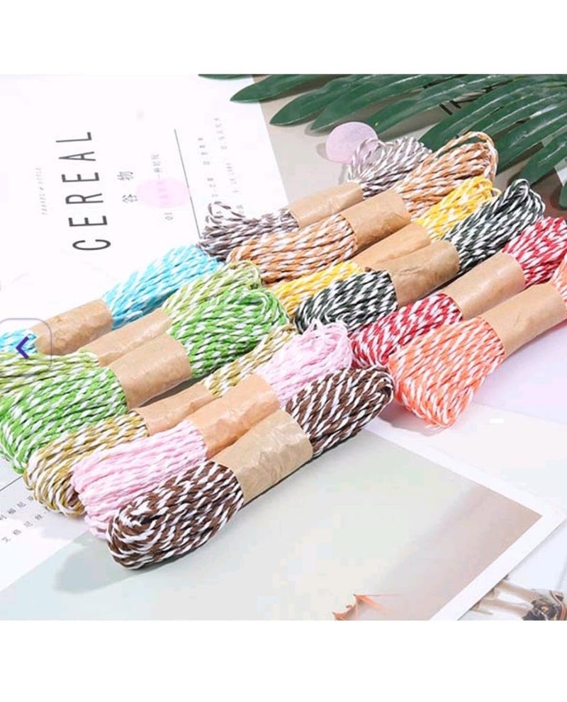Prescent 12 Color 2 Tone Twisted Paper Thread Colorful DIY Paper Rope Threads for Various Art and Craft Projects and Decoration (12 Colors, 20 Meters Each roll) - Image 3