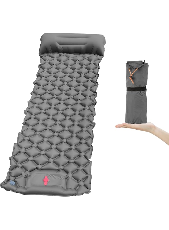NALACAL Sleeping Pad For Camping Ultralight Inflatable Camping Mat With Pillow Built In Foot Pump Portable Durable & Waterproof Compact Sleeping Pads For Camping Backpacking Hiking Tent  - Image 1