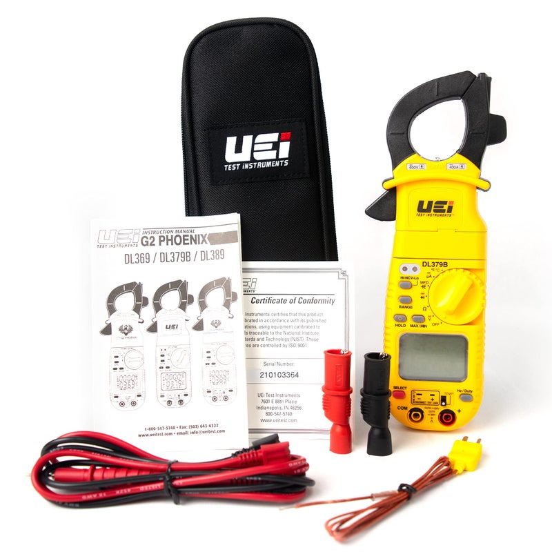 UEi Test Instruments UEi DL379B Digital Clamp Meter Auto Ranging, HVAC Current Voltage Tester w/Magnetic Mount, Measures AC Amps AC/DC Volts Temperature Capacitance Frequency Diodes Duty Cycle Continuity Resistance NCV - Image 5