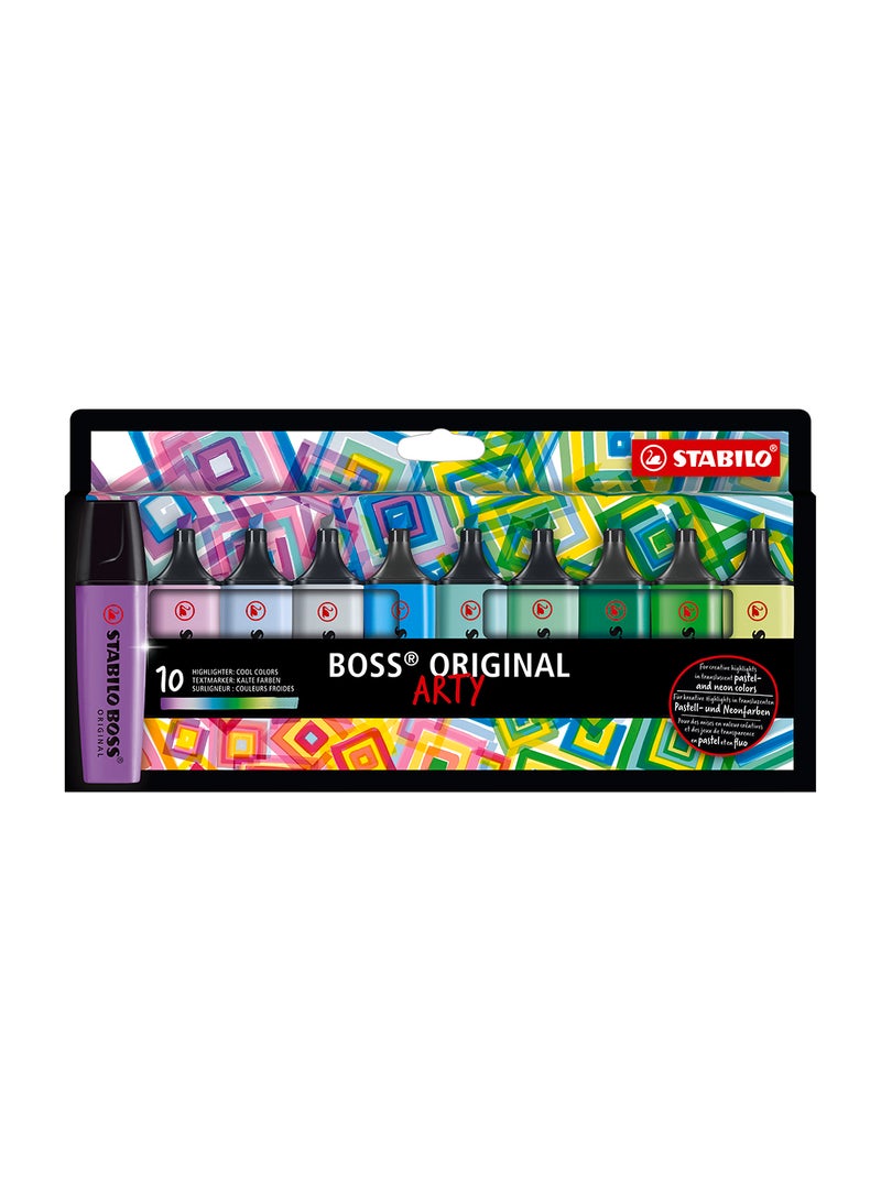 STABILO Boss Arty Highlighter Pen , for Journal Planner , Note Taking , Drawing Illustrations , Pack of 10 Colors  - Image 1