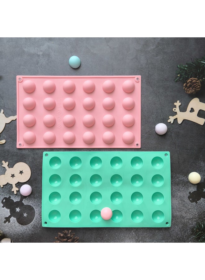 24-hole Semicircle Silicone Cake MolD 3D Spherical Chocolate CanDy MolD Baking Tool Ice Tray MolD 437-Color:Rice Powder - Image 3
