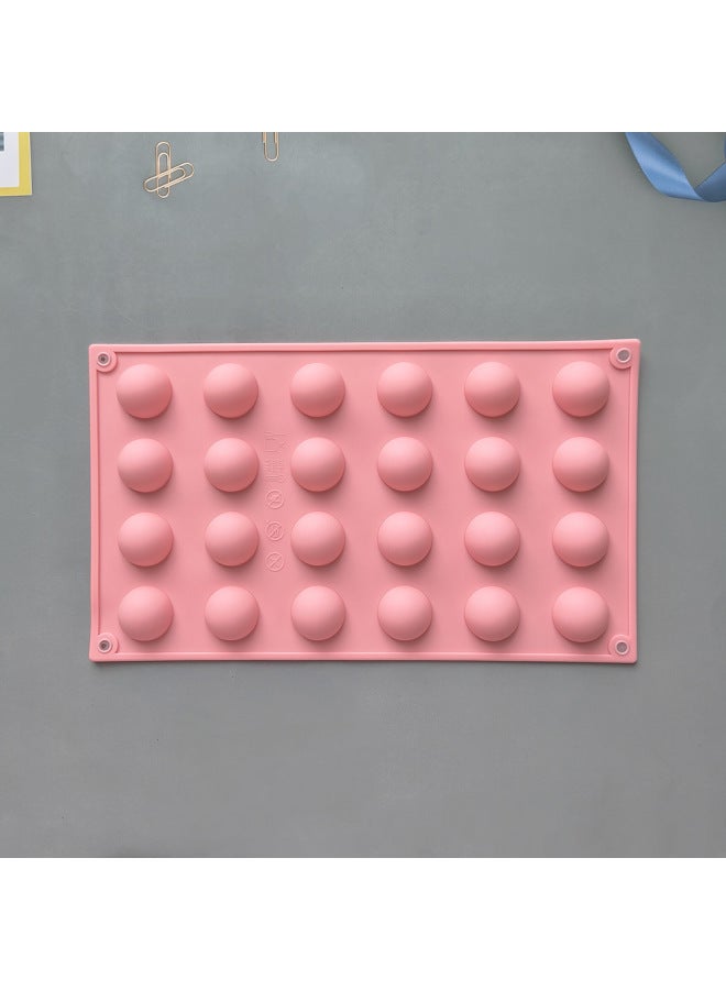 24-hole Semicircle Silicone Cake MolD 3D Spherical Chocolate CanDy MolD Baking Tool Ice Tray MolD 437-Color:Rice Powder - Image 1