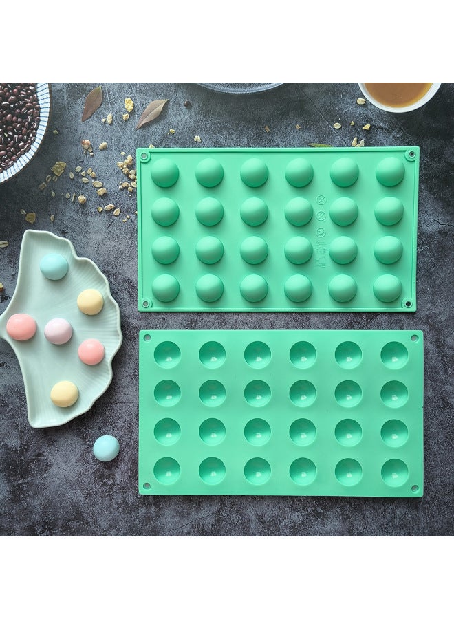 24-hole Semicircle Silicone Cake MolD 3D Spherical Chocolate CanDy MolD Baking Tool Ice Tray MolD 437-Color:Rice Powder - Image 2