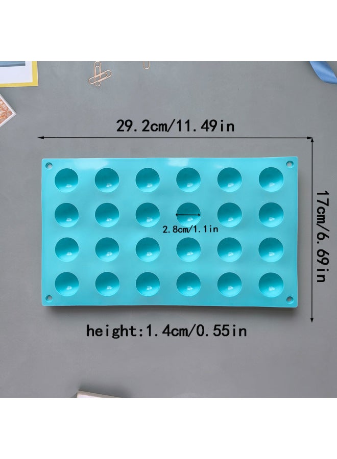 24-hole Semicircle Silicone Cake MolD 3D Spherical Chocolate CanDy MolD Baking Tool Ice Tray MolD 437-Color:Rice Powder - Image 4