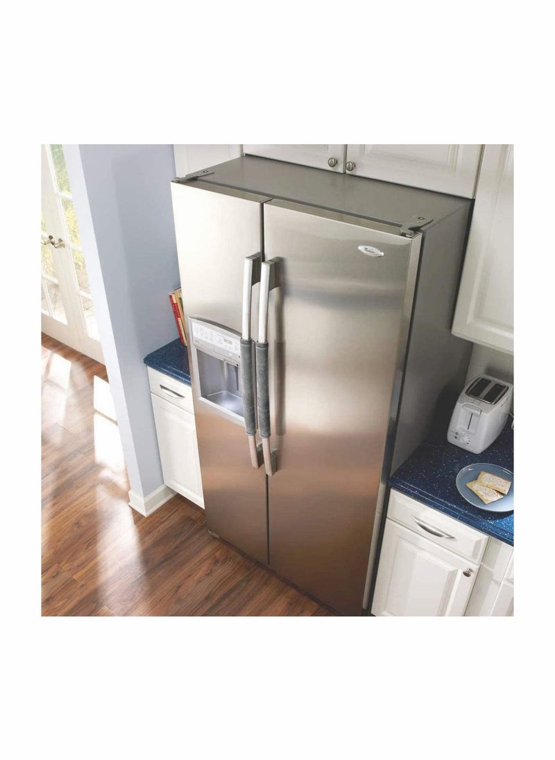 Y&D - 2 Pcs Refrigerator Door Handle Cover Solid Color Fridge Handles Antiskid Protector Gloves Kitchen Appliance Covers for (Light Grey) - Image 1