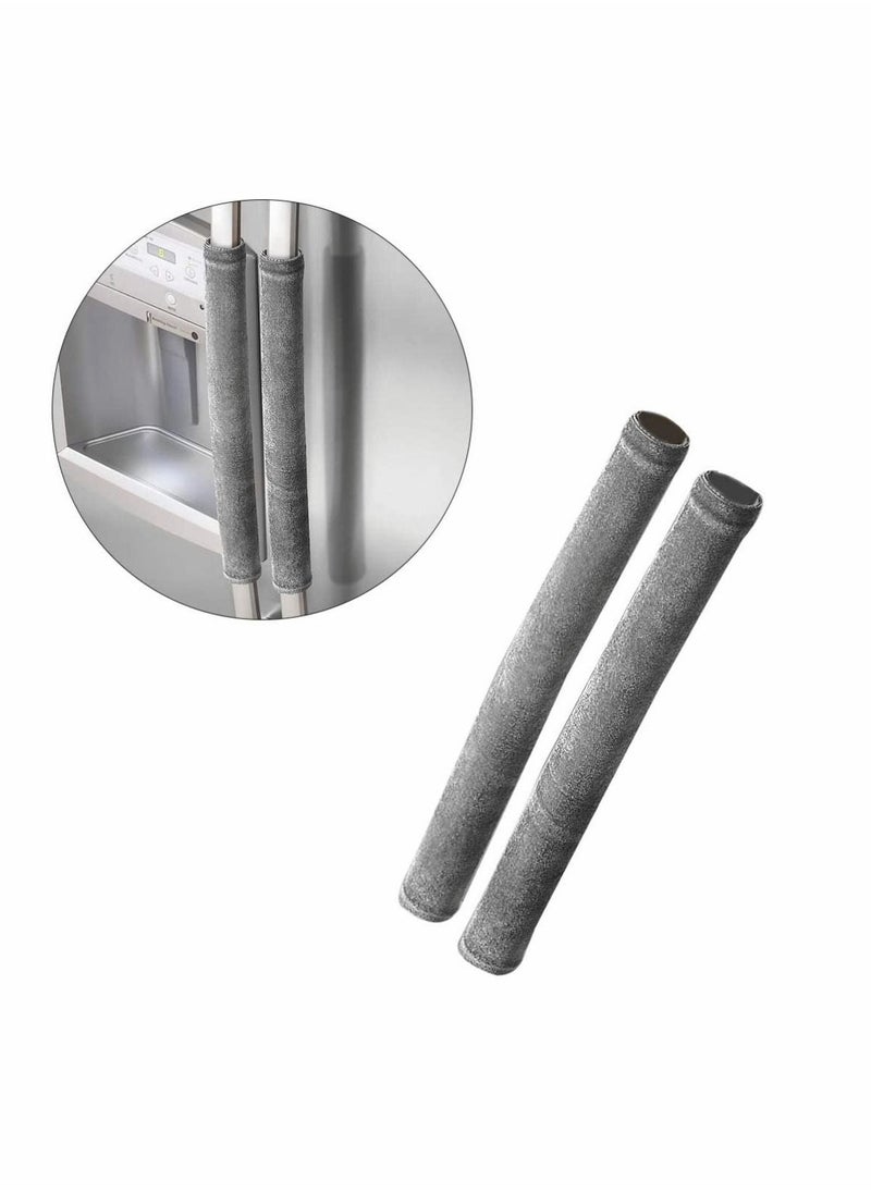 Y&D - 2 Pcs Refrigerator Door Handle Cover Solid Color Fridge Handles Antiskid Protector Gloves Kitchen Appliance Covers for (Light Grey) - Image 1