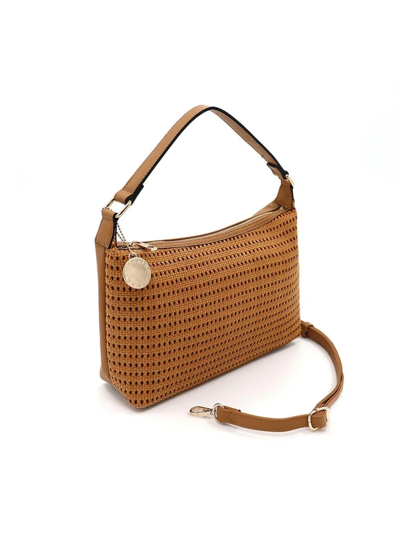 Marina Galanti  Marina Galanti Cheremule Perforated Hobo Bag - Camel for Women | Best Price UAE