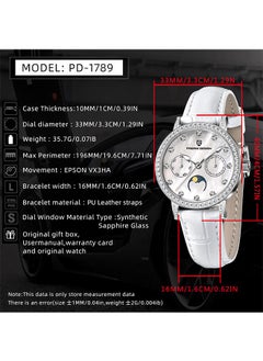 Women's Quartz Watches, Fashionable And Elegant, Silver-White Dial, Leather Strap PD1789 White - pzsku/Z289BB27F3C47592D3380Z/45/_/1730451205/63d8697a-6c69-4f16-ad20-5a842425220b