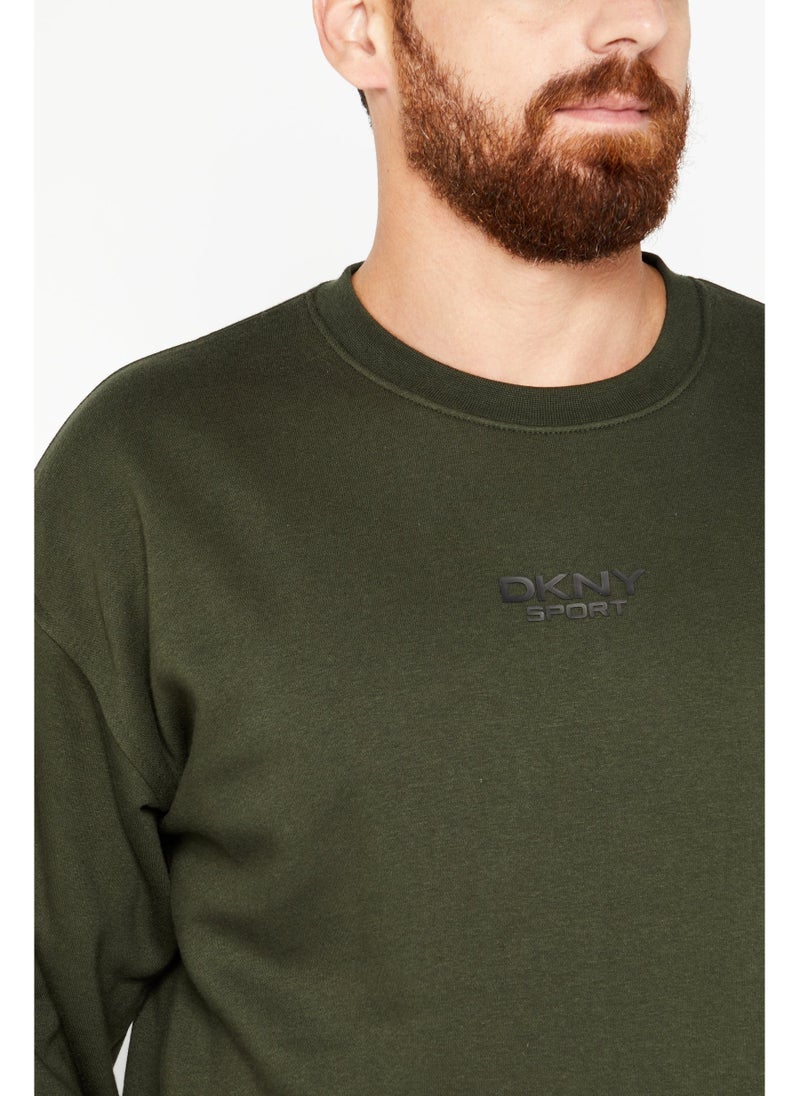DKNY Sport Men Sportswear Fit Long Sleeves Running Sweatshirt, Green  - Image 5