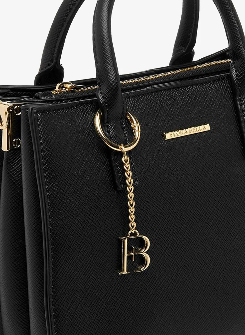 Flora Bella By Shoexpress BLACK Solid Tote Bag with Double Handle for Women | Best Price UAE