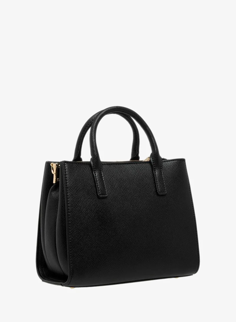Flora Bella By Shoexpress BLACK Solid Tote Bag with Double Handle for Women | Best Price UAE
