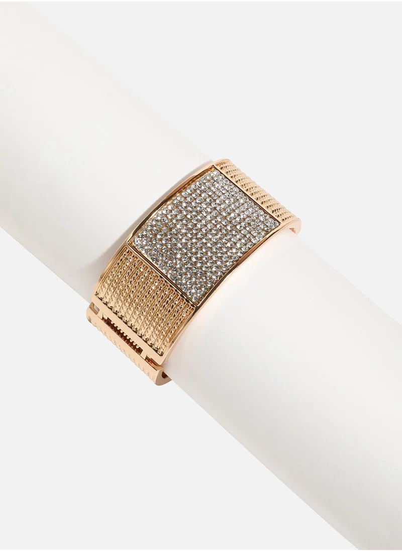SOHI Embellished Cluster Cuff Bracelet