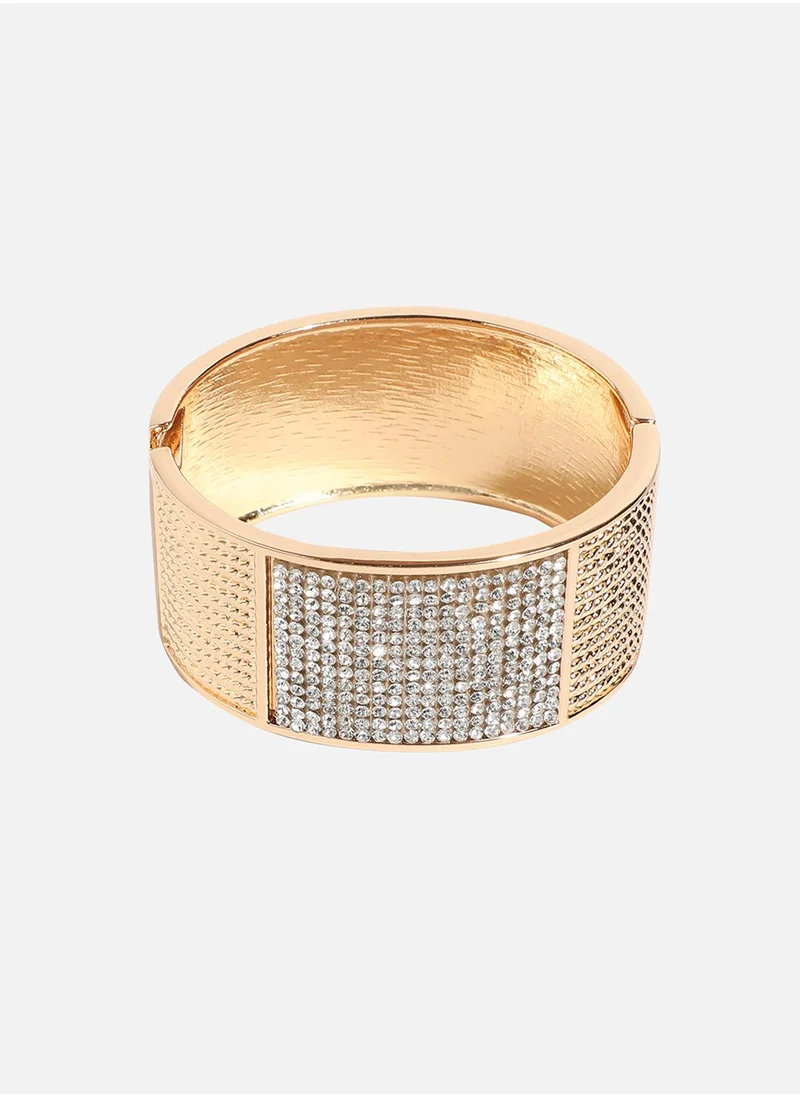 SOHI Embellished Cluster Cuff Bracelet