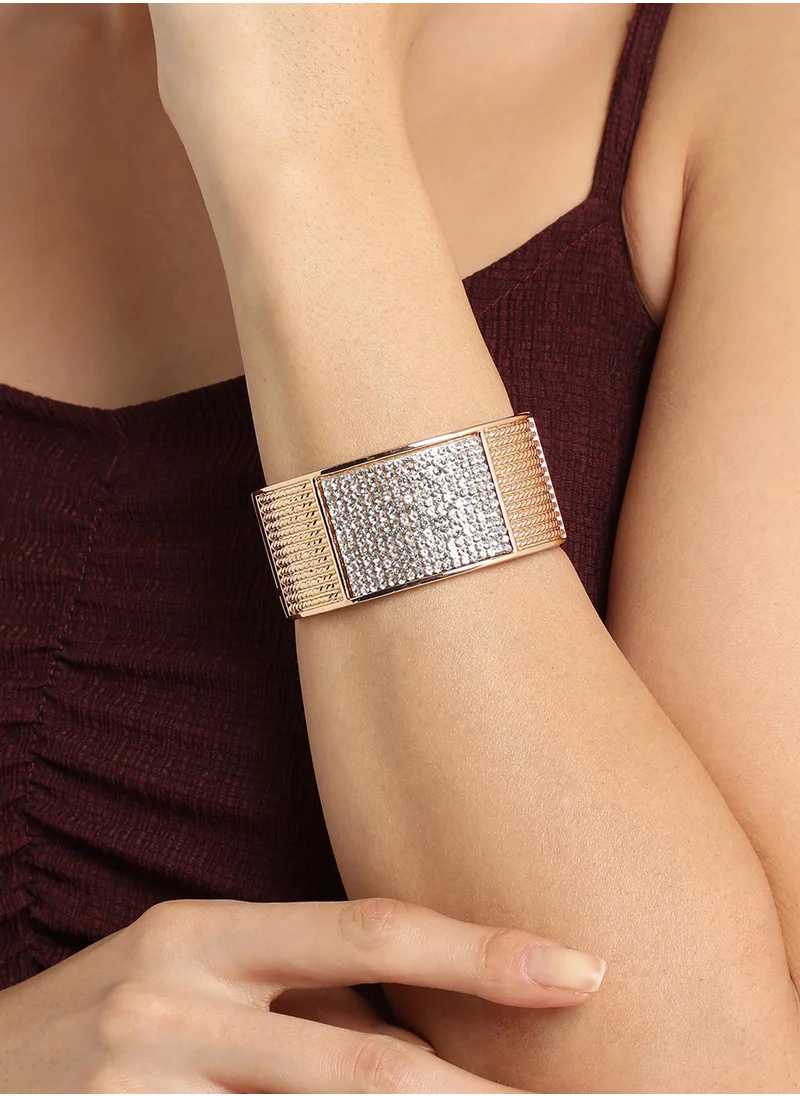 SOHI Embellished Cluster Cuff Bracelet