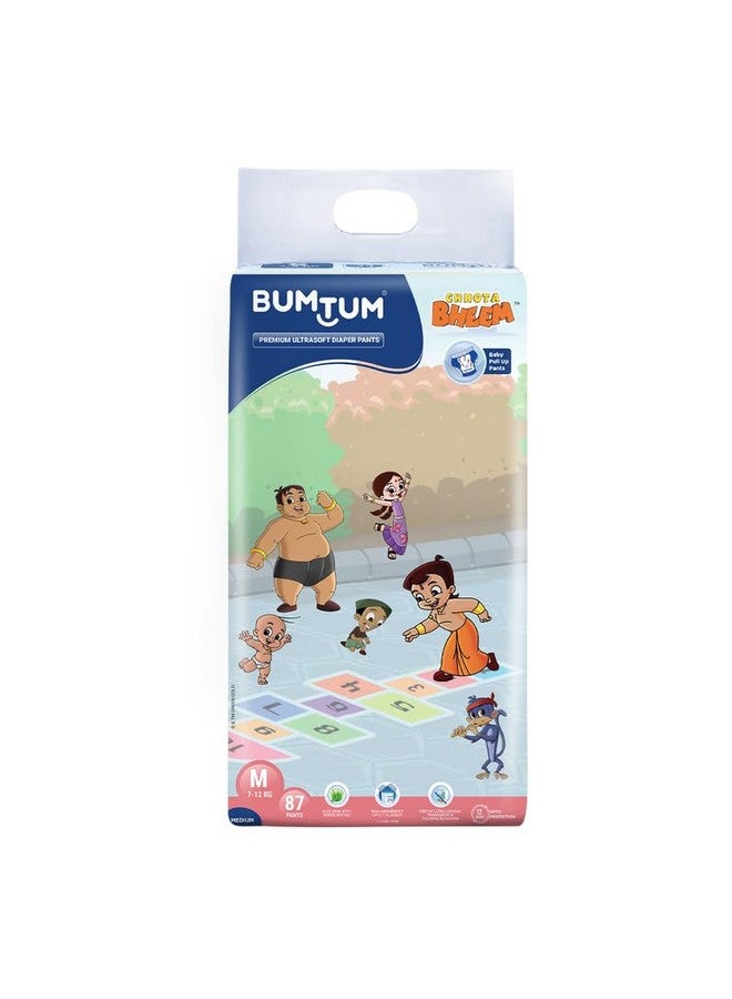 Bumtum Chota Bheem Medium/M Size Baby Diaper Pants, 87 Count, Leakage Protection Infused With Aloe Vera, Cottony Soft High Absorb Technology - Image 1