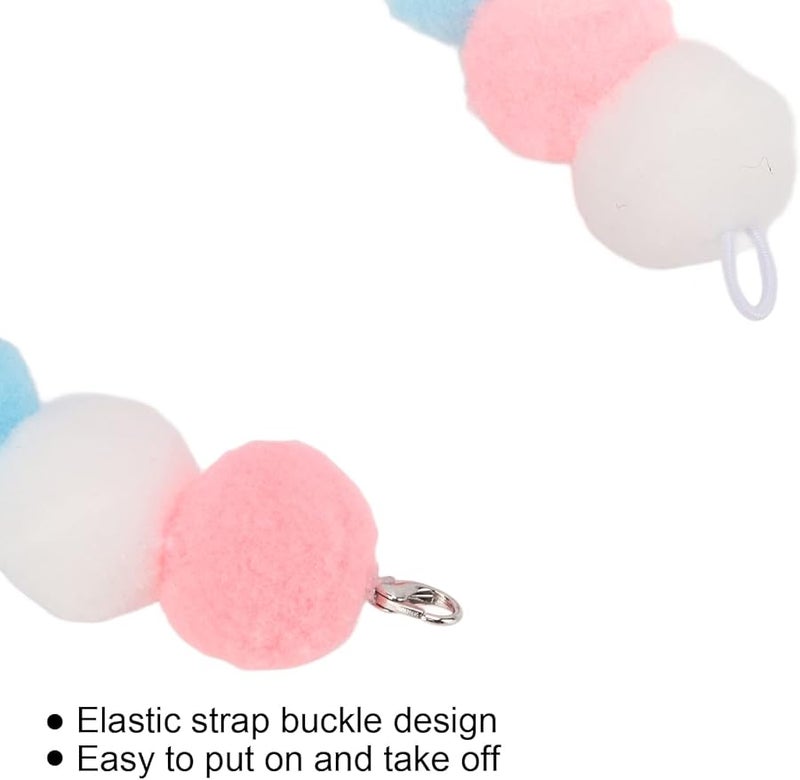 Fydun Cat Dog Collar With Plush Balls Blue 29cm Pet Accessory For Party Daily Use - Image 3