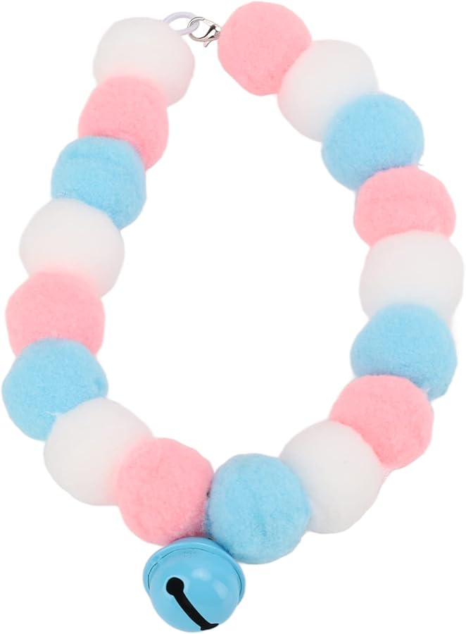 Fydun Cat Dog Collar With Plush Balls Blue 29cm Pet Accessory For Party Daily Use - Image 1