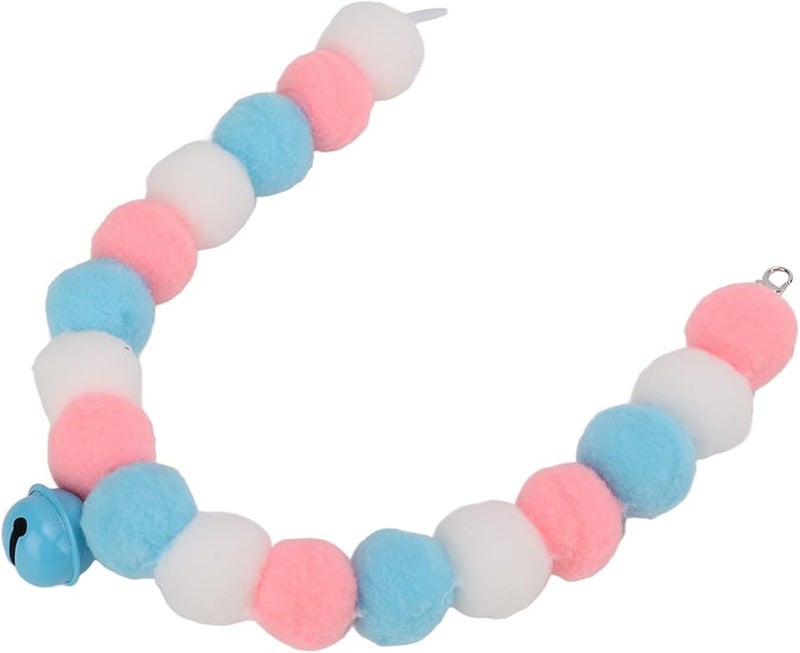 Fydun Cat Dog Collar With Plush Balls Blue 29cm Pet Accessory For Party Daily Use - Image 5