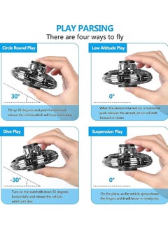 Festive Gallery Flying Orb Ball, Flying Spinner Mini Drone, Hand Operated Drones for Kids Adults, with Lights, Birthday Cool Toys Gifts for 6 7 8 9 10+ Year Old Boys Girls Teens Indoor Outdoor (Black)  - Image 4