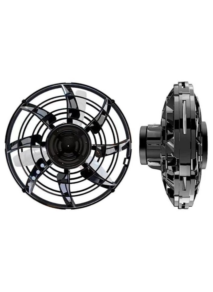 Festive Gallery - Flying Orb Ball, Flying Spinner Mini Drone, Hand Operated Drones for Kids Adults, with Lights, Birthday Cool Toys Gifts for 6 7 8 9 10+ Year Old Boys Girls Teens Indoor Outdoor (Black) - Image 1