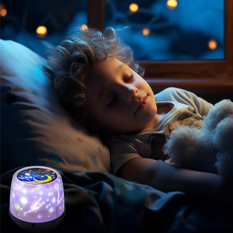 Kids Night Light Projector - Star Light Projector with USB Cable, 360 Degree Rotation Kids Star Projector Lamp Bedroom Star Projector Night Light Best Gifts for Kids - 7 Sets of Film - Image 4