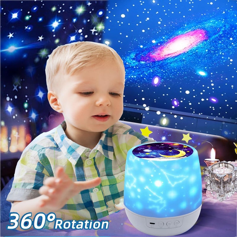 Kids Night Light Projector - Star Light Projector with USB Cable, 360 Degree Rotation Kids Star Projector Lamp Bedroom Star Projector Night Light Best Gifts for Kids - 7 Sets of Film - Image 3