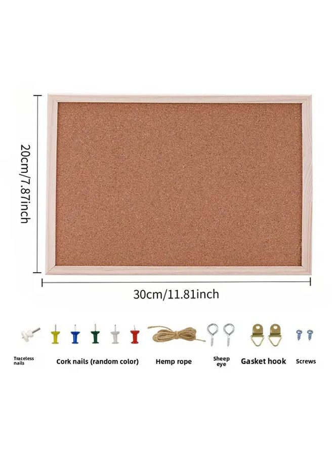 Oak Color Butter Board 15.75x23.62 Inch Hanging Notice Board for Office Home - Image 3