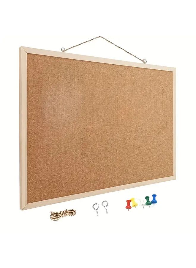 Oak Color Butter Board 15.75x23.62 Inch Hanging Notice Board for Office Home - Image 5