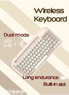 EXPGlobal Wireless Bluetooth keyboard, Cute Mini 84-key Compact Keyboard, Dual mode 2.4GHz wireless connect  - Image 1