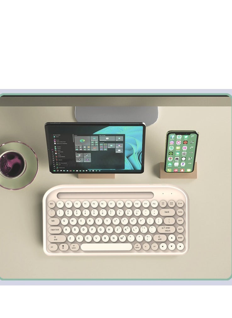 EXPGlobal - Wireless Bluetooth keyboard, Cute Mini 84-key Compact Keyboard, Dual mode 2.4GHz wireless connect - Image 1