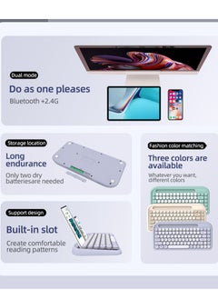 EXPGlobal Wireless Bluetooth keyboard, Cute Mini 84-key Compact Keyboard, Dual mode 2.4GHz wireless connect  - Image 3