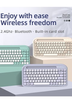 EXPGlobal Wireless Bluetooth keyboard, Cute Mini 84-key Compact Keyboard, Dual mode 2.4GHz wireless connect  - Image 2