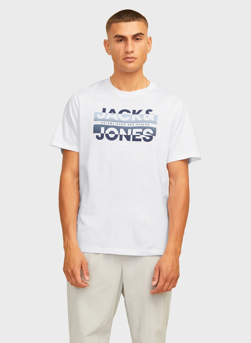 JACK & JONES Logo Crew Neck T-Shirt