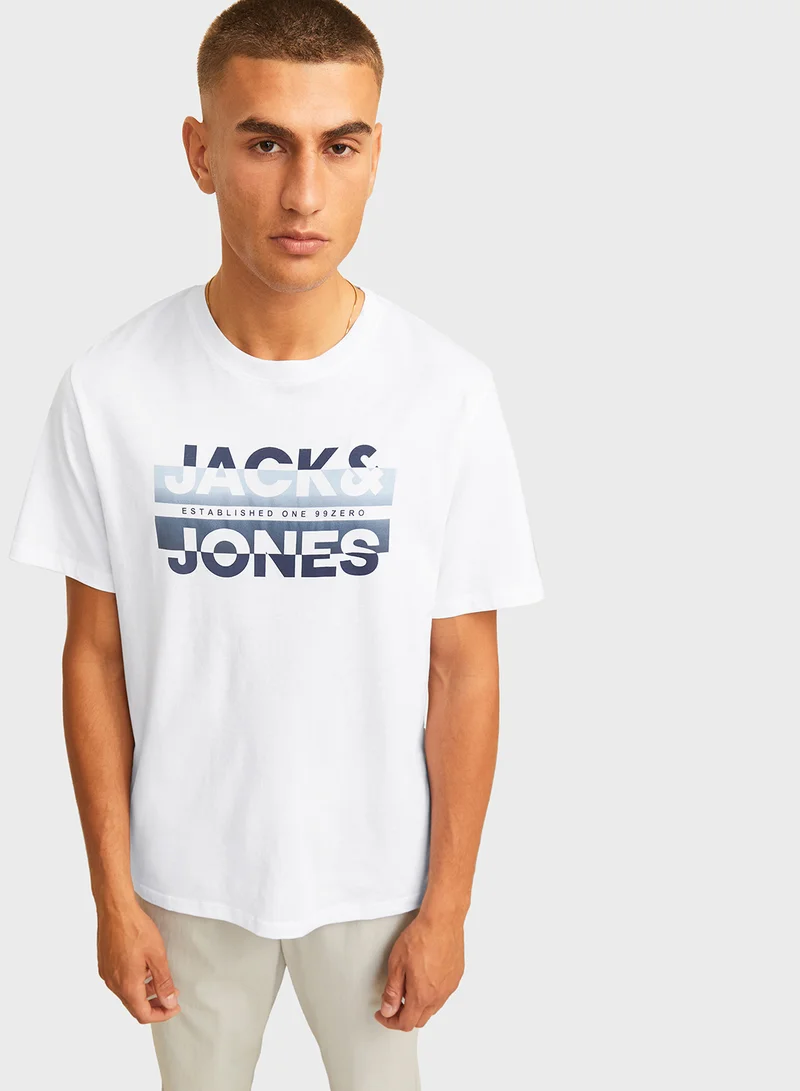 JACK & JONES Logo Crew Neck T-Shirt