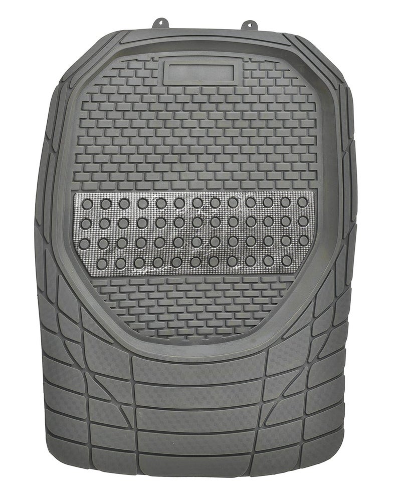 Heavy Duty 5pc Front & Rear Rubber Floor Mats for Cars, SUV, Van & Truck,All Weather Protection Universal Fit , gray* Silver - Image 2