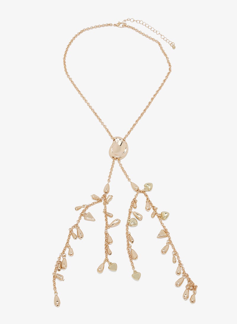 ELLA Gold Statement Drop Down Necklace - Image 1