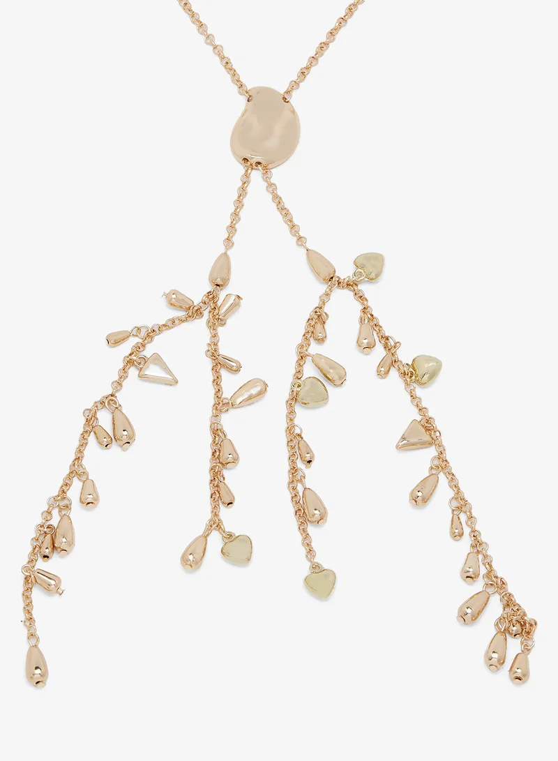 ELLA Gold Statement Drop Down Necklace