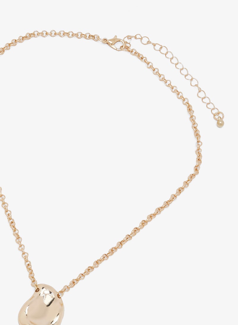 ELLA Gold Statement Drop Down Necklace - Image 3