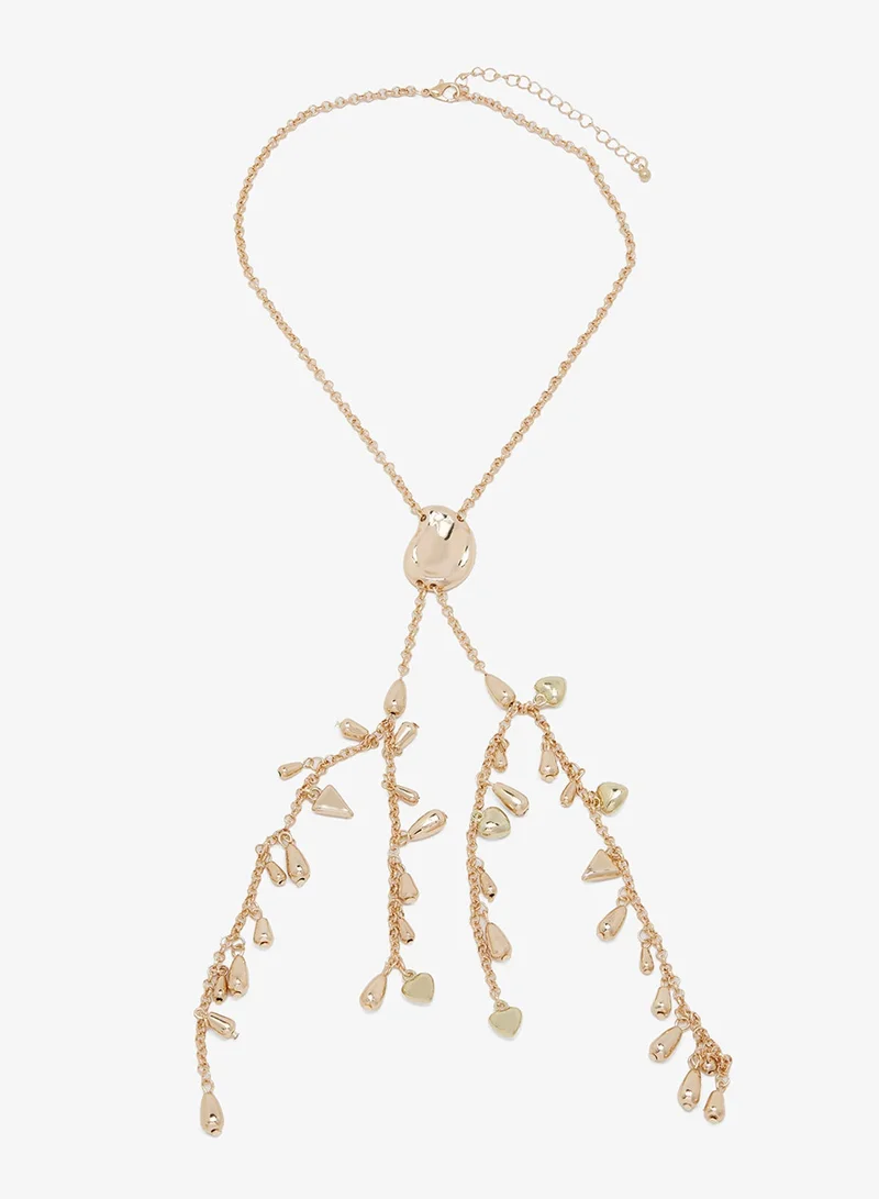 ELLA Gold Statement Drop Down Necklace
