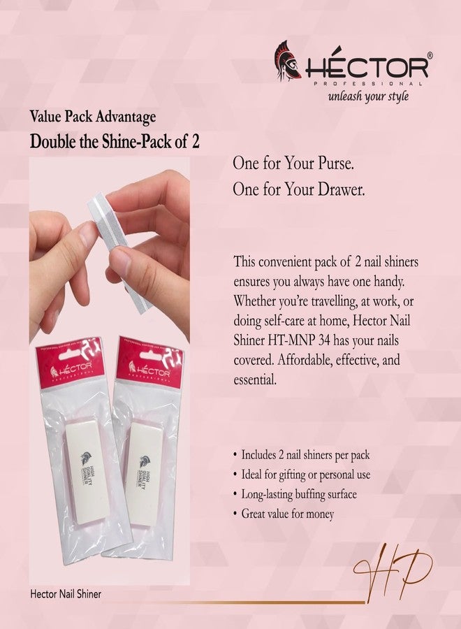 HECTOR Professional Nail Shiner, Beauty Care Tool for Nail, Foot and Face Care, White - Pack of 2 - Image 5