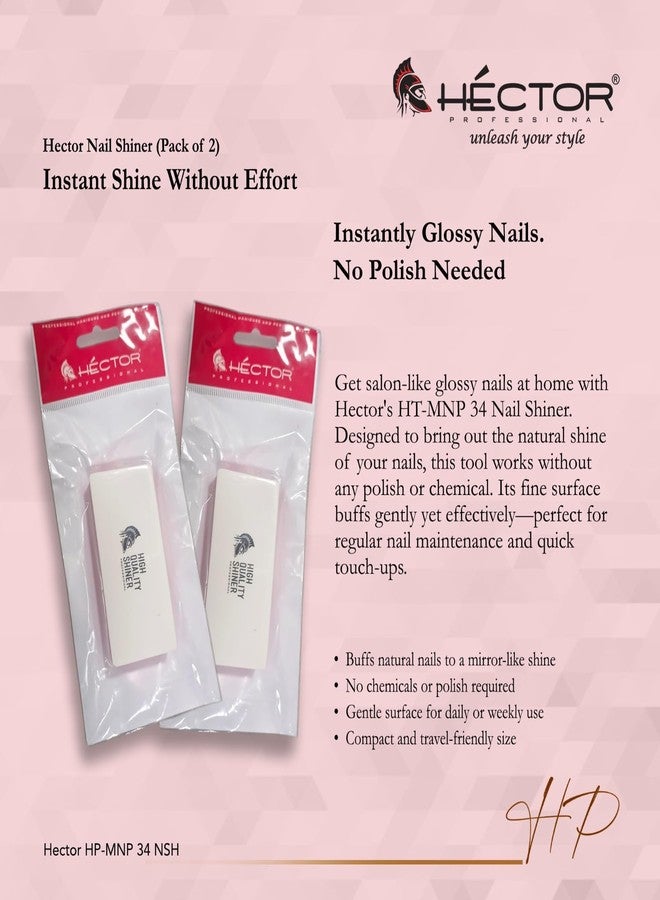 HECTOR Professional Nail Shiner, Beauty Care Tool for Nail, Foot and Face Care, White - Pack of 2 - Image 2