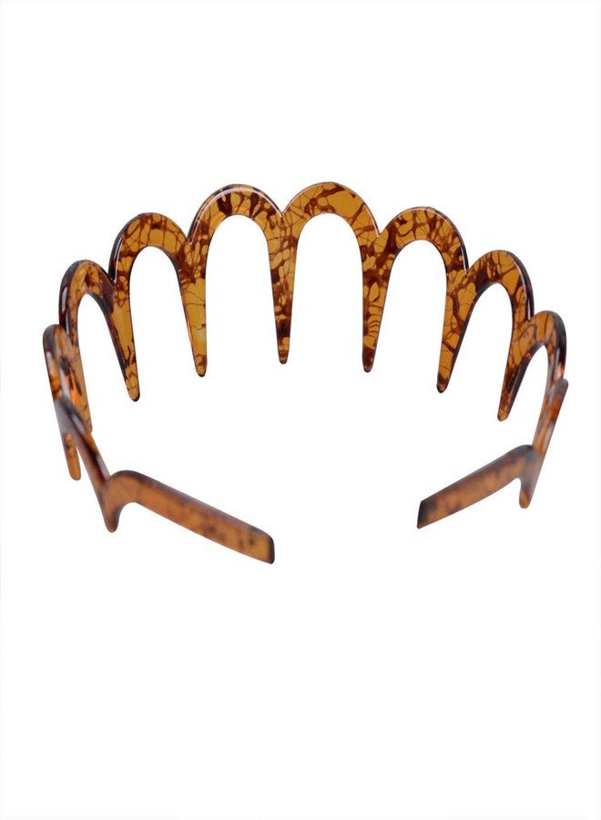 سوبيربليس قطعتان من ربطات الشعر النسائية المريحة على شكل أسنان القرش، ربطة شعر على شكل حرف U، إكسسوار شعر نسائي (لون بني داكن + أحمر فاتح) - Image 5