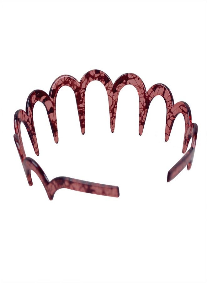 سوبيربليس قطعتان من ربطات الشعر النسائية المريحة على شكل أسنان القرش، ربطة شعر على شكل حرف U، إكسسوار شعر نسائي (لون بني داكن + أحمر فاتح) - Image 4