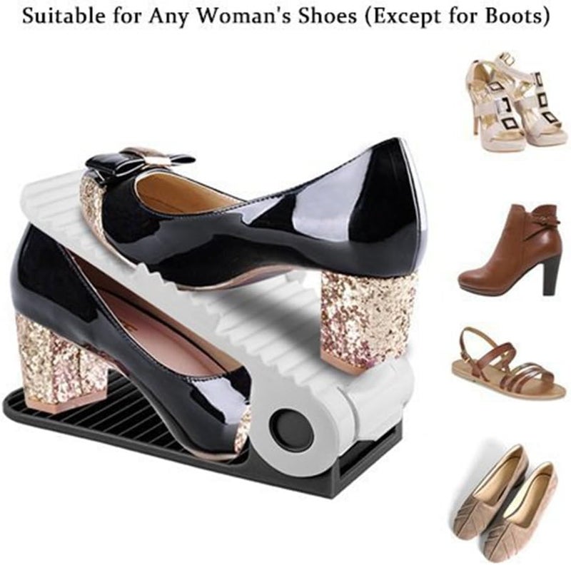ZONKU INDIA Shoe Stacker Adjustable 4 Level Shoe Space Saver Durable Shoe Slots Organizer Shoe Organizer with Double Decker Storage for Closet Shoe Holder Rack 4 - Image 3