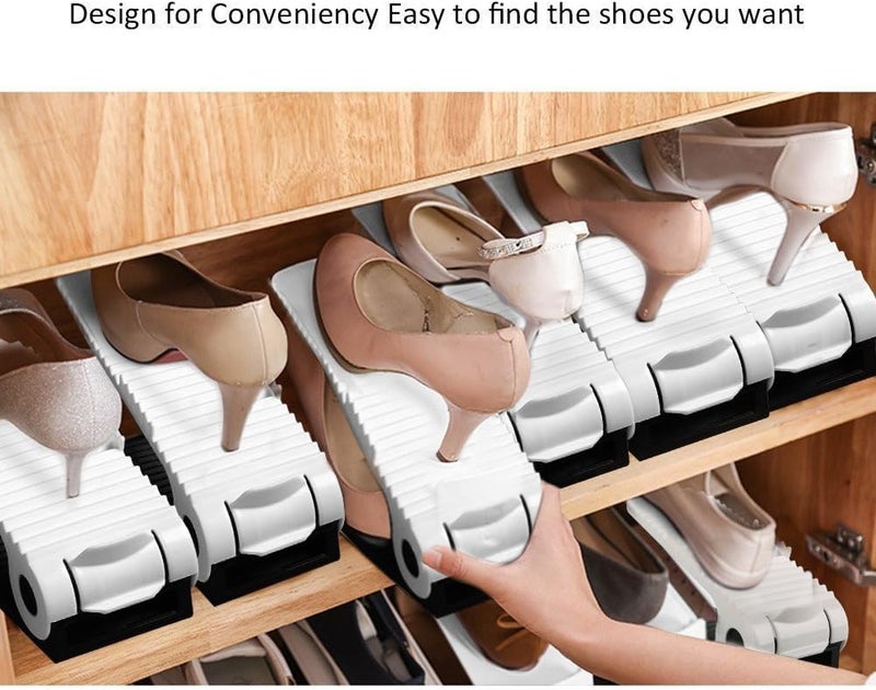 ZONKU INDIA Shoe Stacker Adjustable 4 Level Shoe Space Saver Durable Shoe Slots Organizer Shoe Organizer with Double Decker Storage for Closet Shoe Holder Rack 4 - Image 5