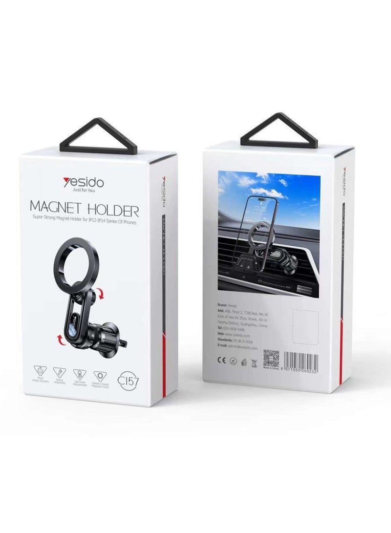 Yesido C157 Strong Magnetic Car Air Vent Phone Holder (Black) - Image 1