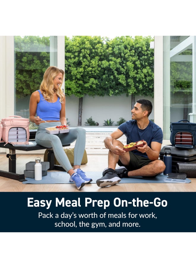 Bentgo Prep Deluxe Multimeal Bag - Premium Insulation With Water-Resistant Exterior And Interior, Holds 5 Meals, Keeps Meals Warm Or Cool For Up To 8 Hrs - Great For All Day Meal Prep (Navy Blue) - Image 4