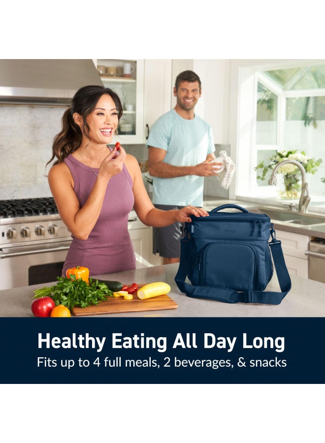 Bentgo Prep Deluxe Multimeal Bag - Premium Insulation With Water-Resistant Exterior And Interior, Holds 5 Meals, Keeps Meals Warm Or Cool For Up To 8 Hrs - Great For All Day Meal Prep (Navy Blue) - Image 2