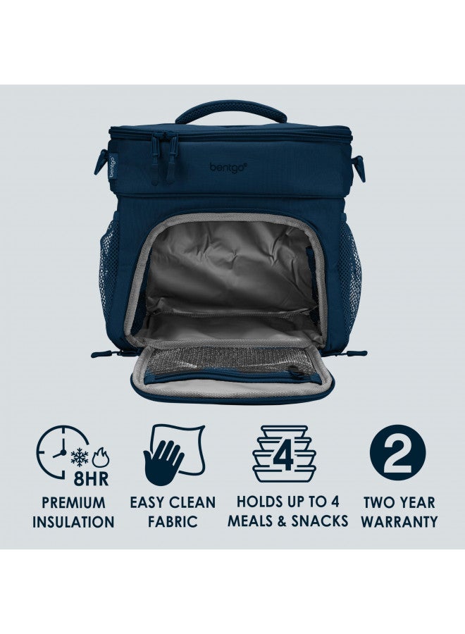 Bentgo Prep Deluxe Multimeal Bag - Premium Insulation With Water-Resistant Exterior And Interior, Holds 5 Meals, Keeps Meals Warm Or Cool For Up To 8 Hrs - Great For All Day Meal Prep (Navy Blue) - Image 3