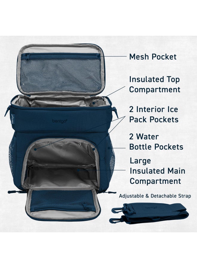 Bentgo Prep Deluxe Multimeal Bag - Premium Insulation With Water-Resistant Exterior And Interior, Holds 5 Meals, Keeps Meals Warm Or Cool For Up To 8 Hrs - Great For All Day Meal Prep (Navy Blue) - Image 5